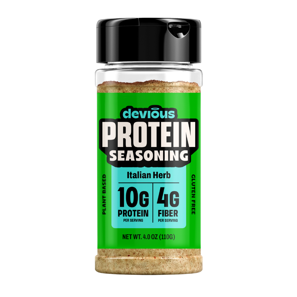 Devious Protein Seasoning Italian Herb bottle on a white background